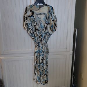 MARIANNE BLUE And Brown Dress Plus Size 3x
